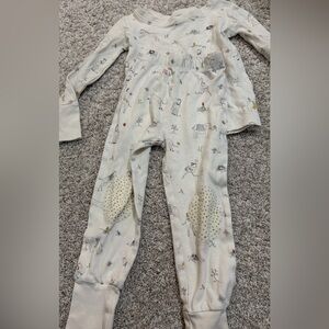 Cozy Cream Kids Pajama Set with Animal Print